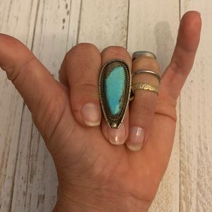 ⚡️⚡️GENUINE TURQUOISE & STERLING SILVER RING⚡️⚡️